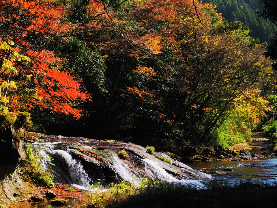 出会いの滝と紅葉